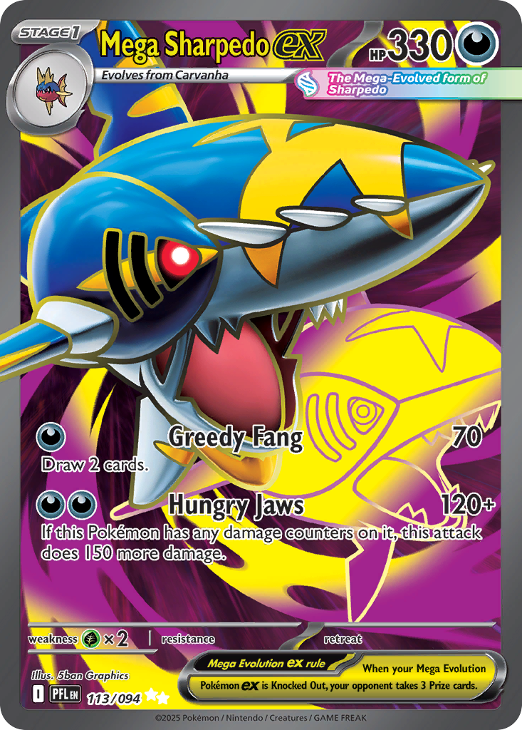 Mega Sharpedo ex Pokemon card