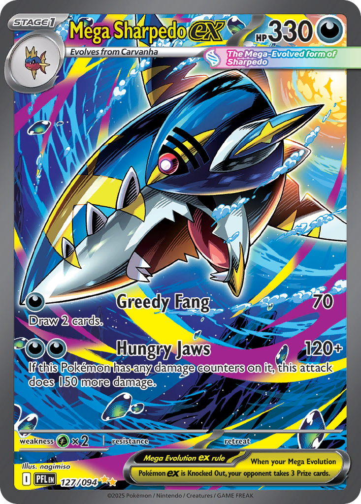 Mega Sharpedo ex Pokemon card