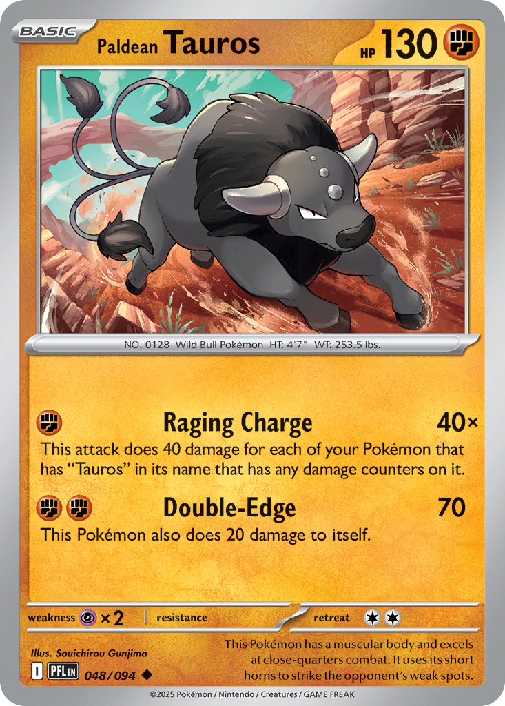 Paldean Tauros Pokemon card
