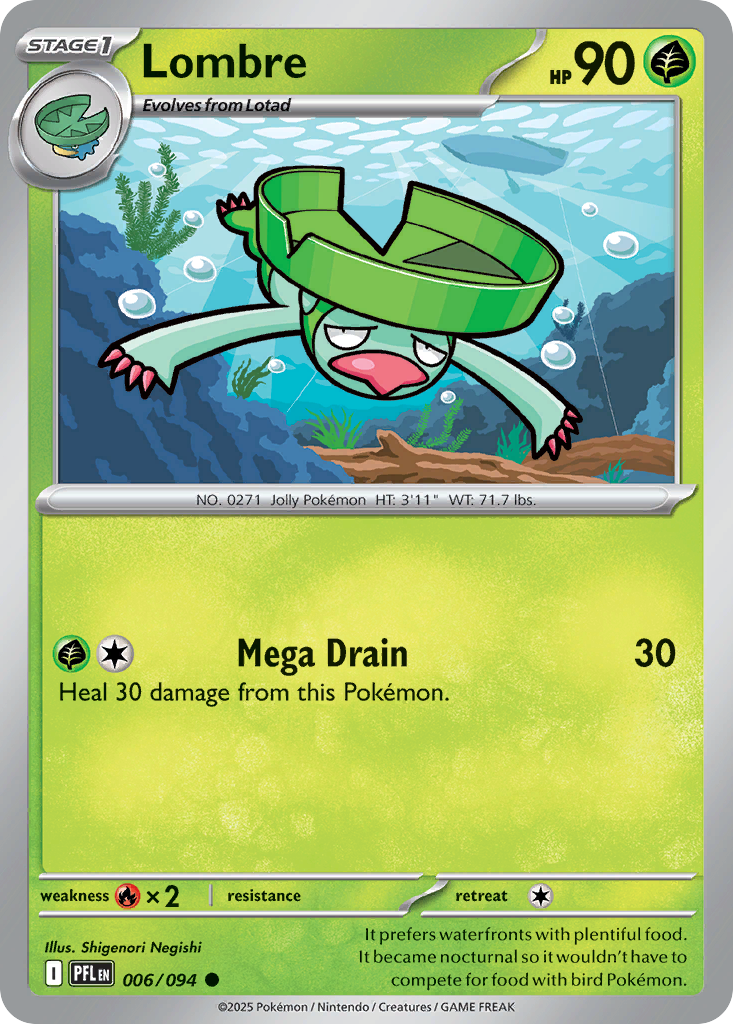 Lombre Pokemon card