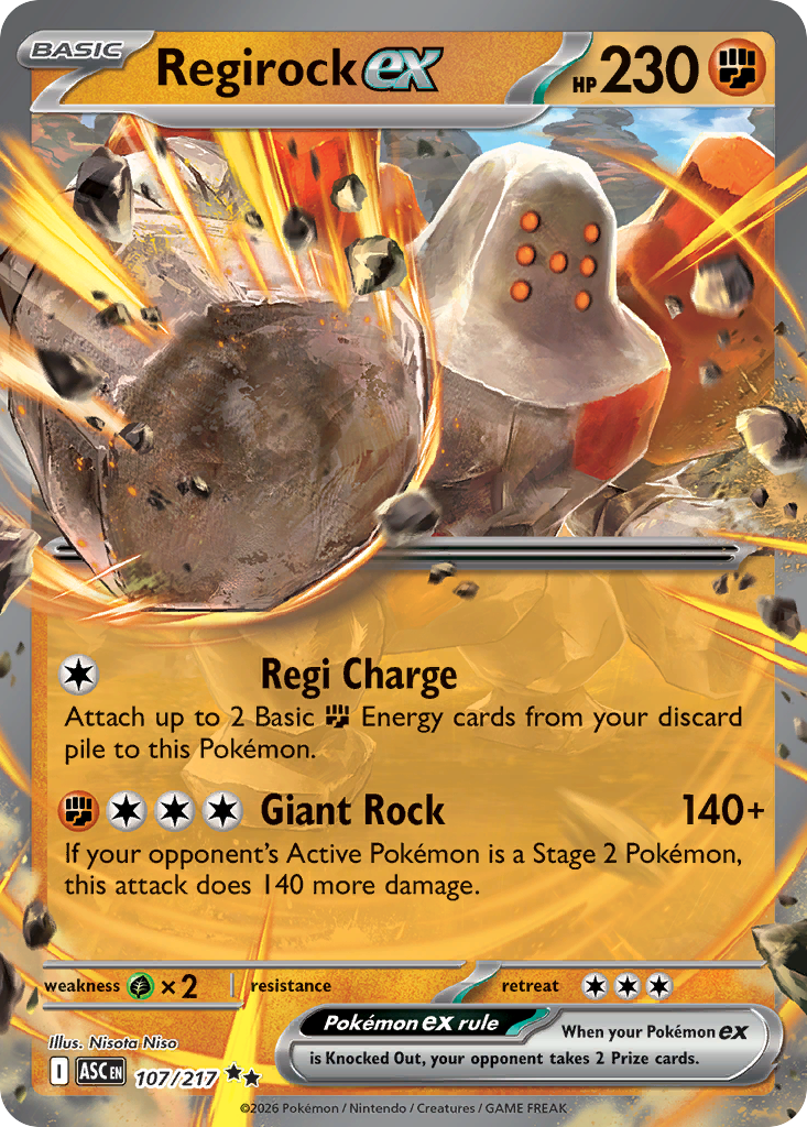 Regirock ex Pokemon card