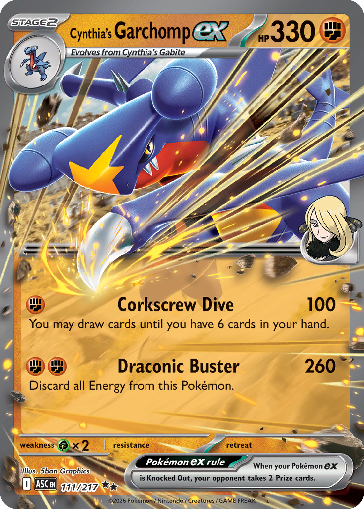 Cynthia's Garchomp ex Pokemon card