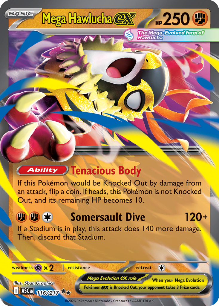 Mega Hawlucha ex Pokemon card