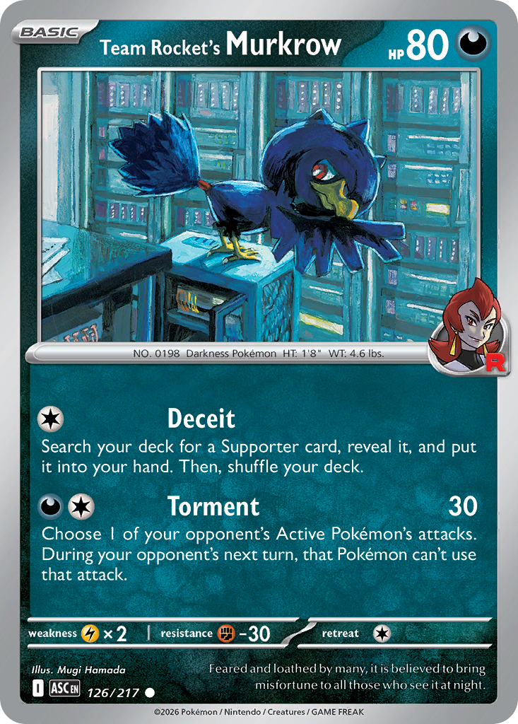 Team Rocket's Murkrow Pokemon card