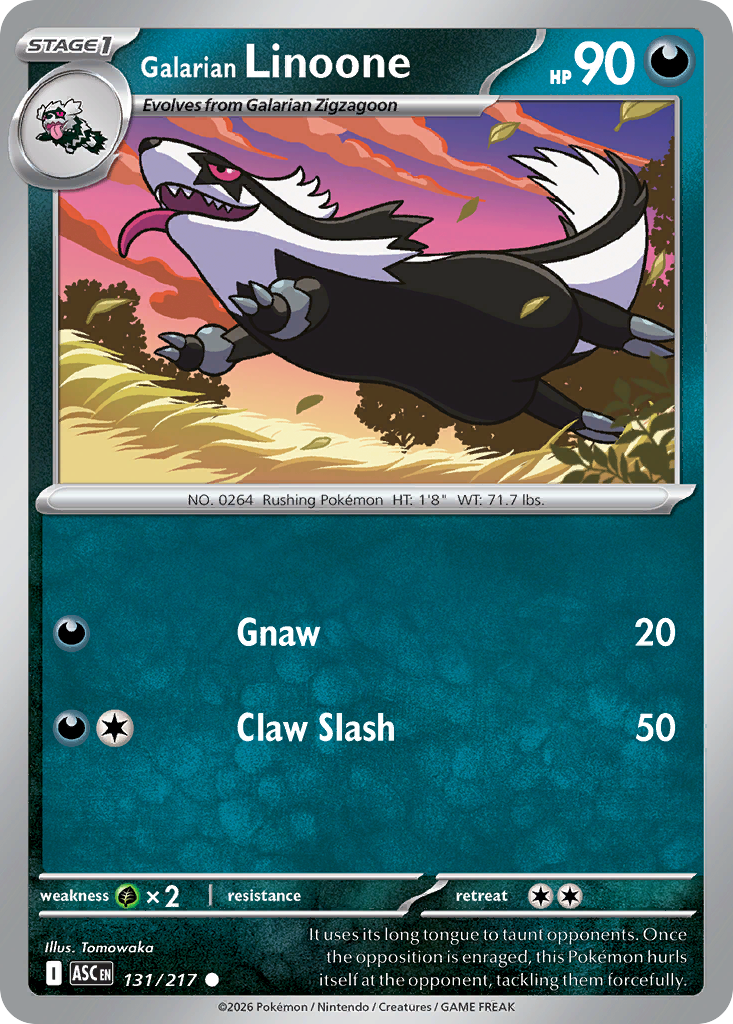 Galarian Linoone Pokemon card