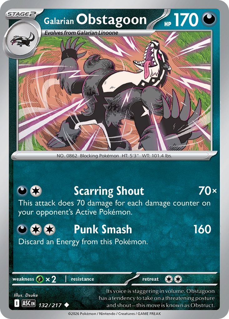 Galarian Obstagoon Pokemon card