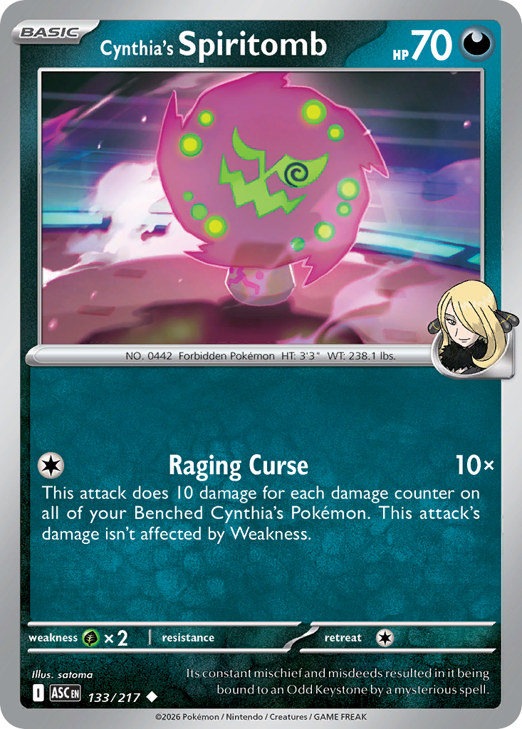 Cynthia's Spiritomb Pokemon card