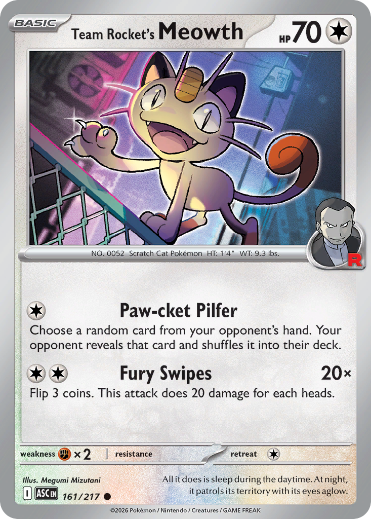 Team Rocket's Meowth Pokemon card