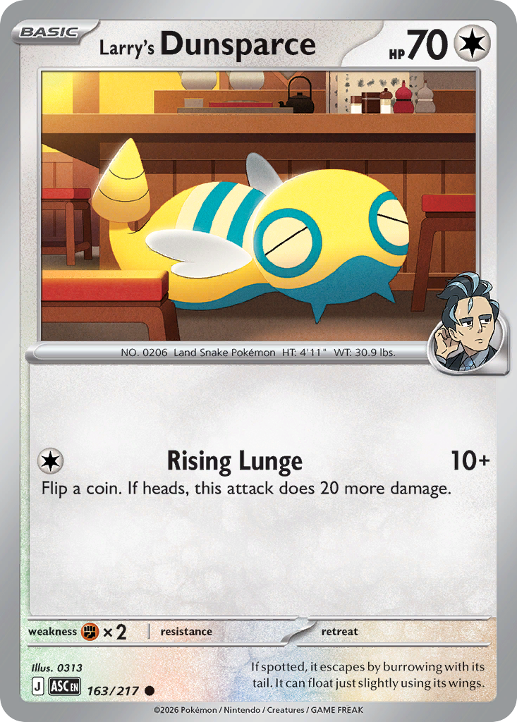 Larry's Dunsparce Pokemon card