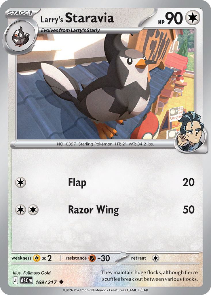 Larry's Staravia Pokemon card