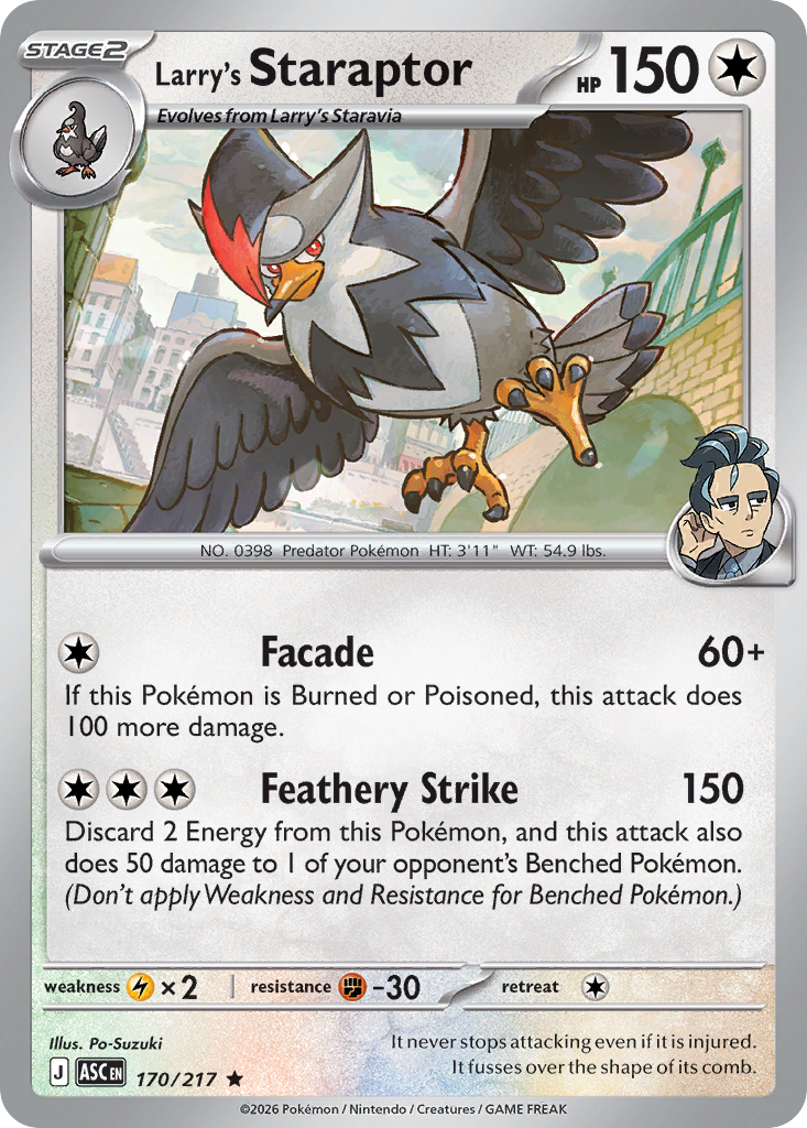 Larry's Staraptor Pokemon card
