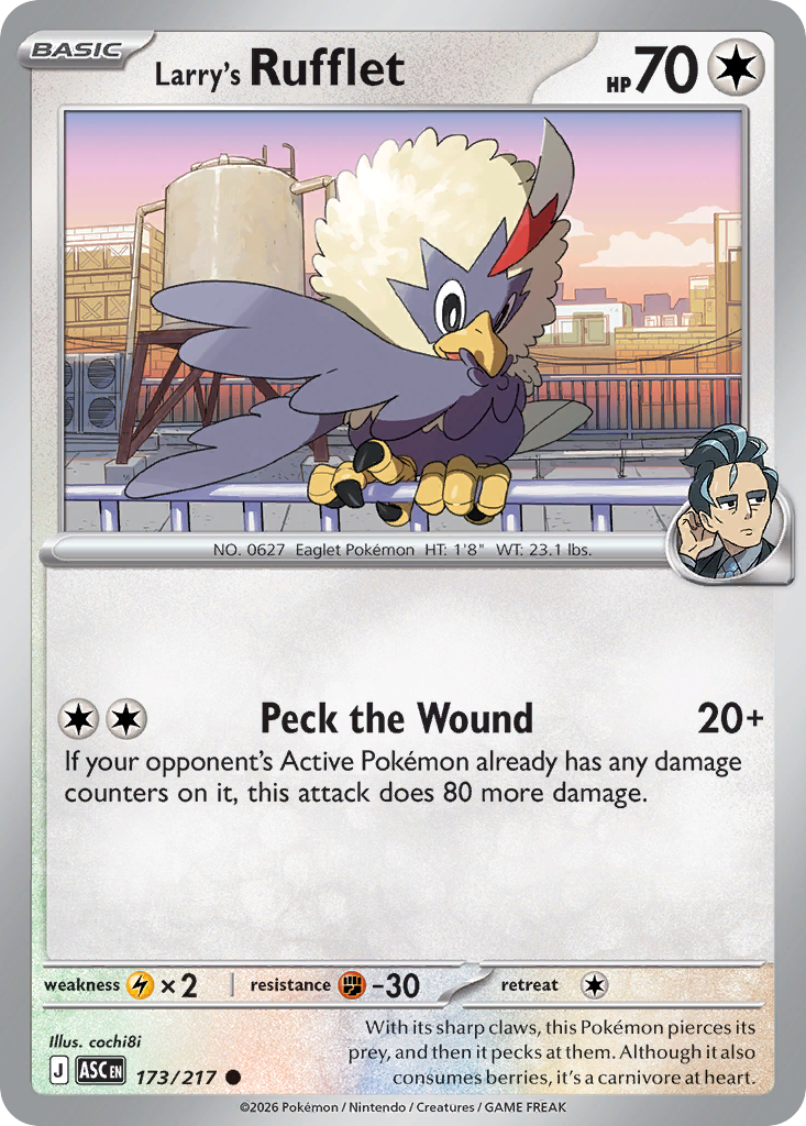 Larry's Rufflet Pokemon card