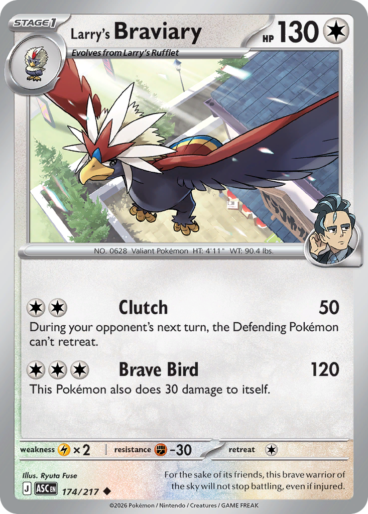 Larry's Braviary Pokemon card