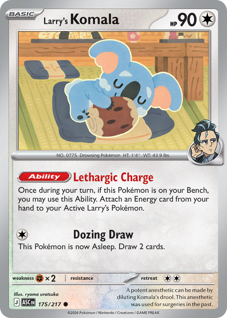 Larry's Komala Pokemon card