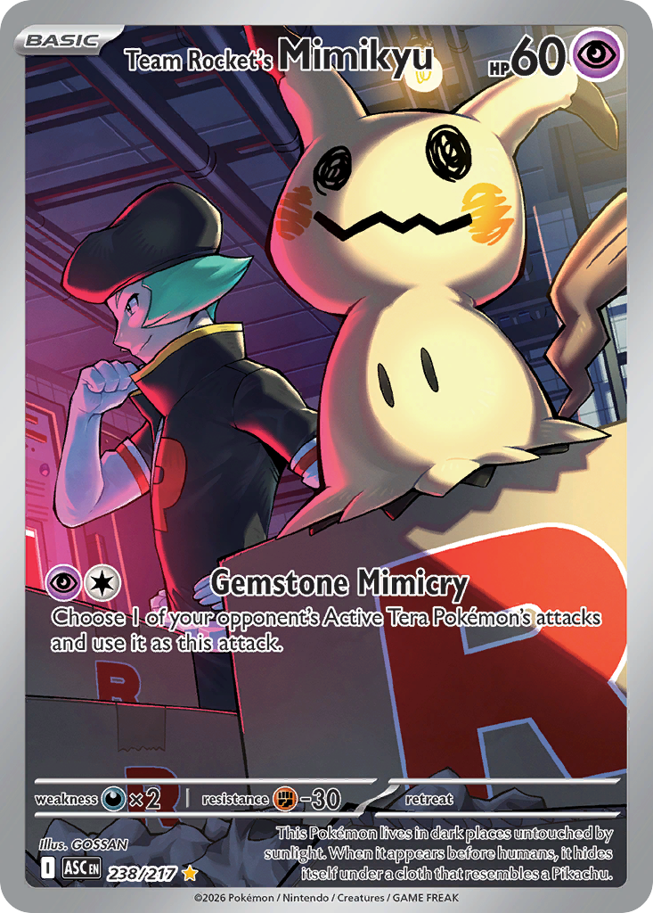 Team Rocket's Mimikyu Pokemon card