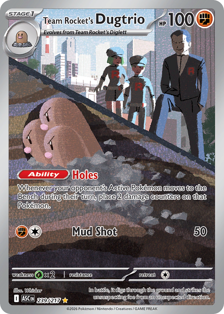 Team Rocket's Dugtrio Pokemon card