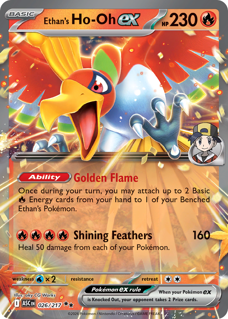 Ethan's Ho-Oh ex Pokemon card
