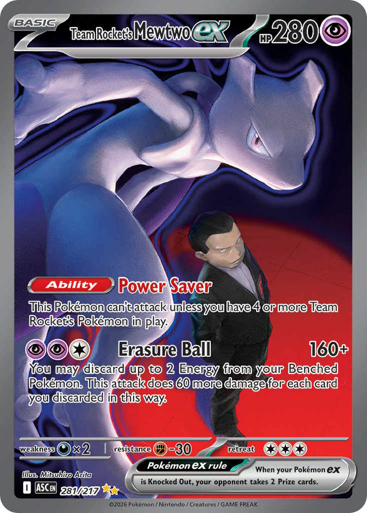Team Rocket's Mewtwo ex Pokemon card