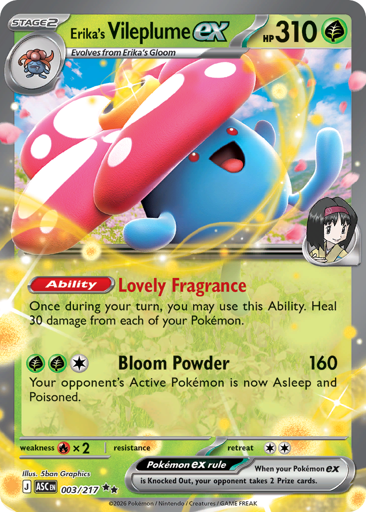 Erika's Vileplume ex Pokemon card