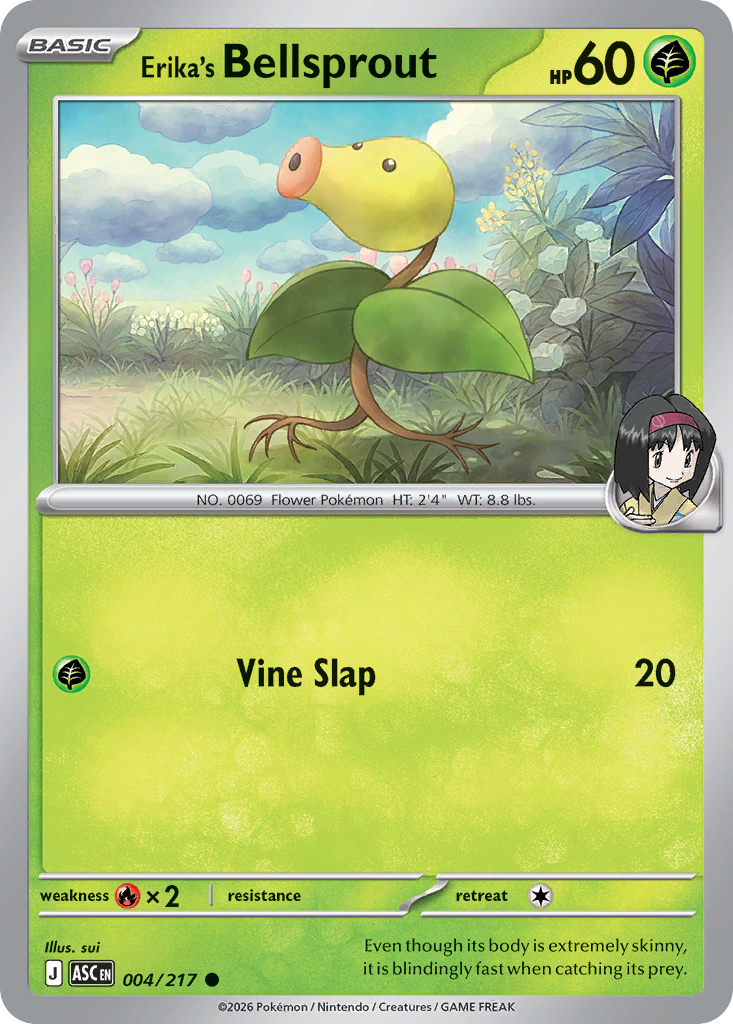 Erika's Bellsprout Pokemon card