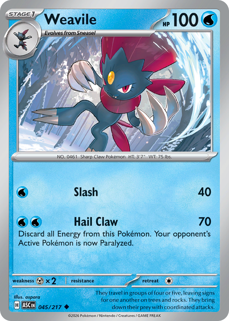 Weavile Pokemon card