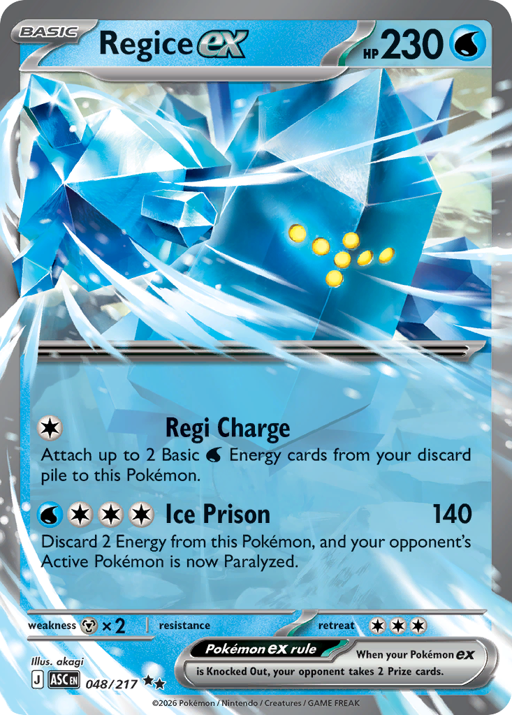 Regice ex Pokemon card