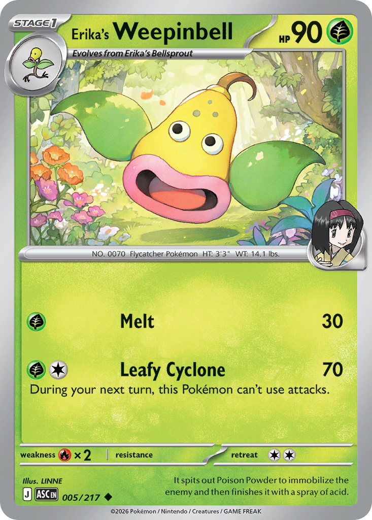 Erika's Weepinbell Pokemon card