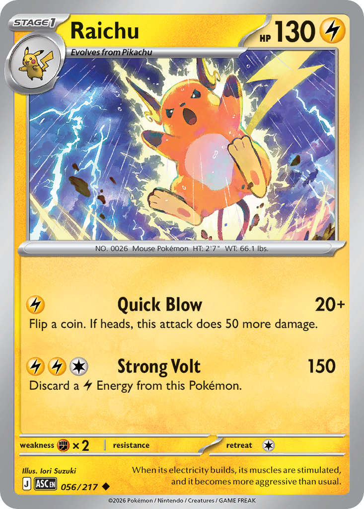 Raichu Pokemon card