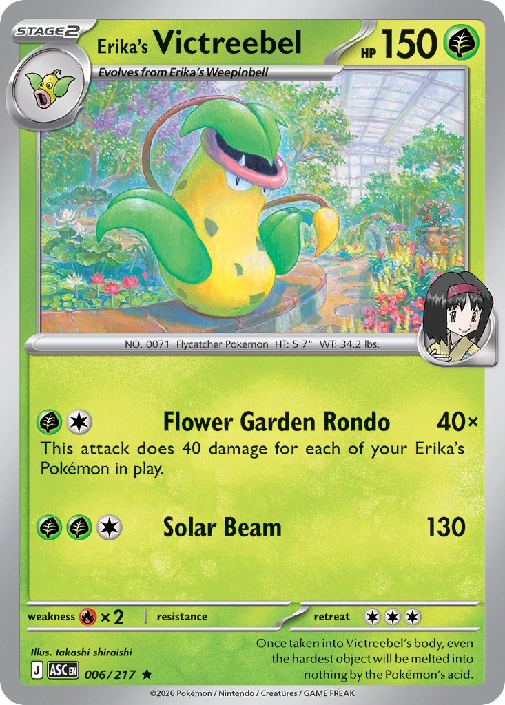 Erika's Victreebel Pokemon card