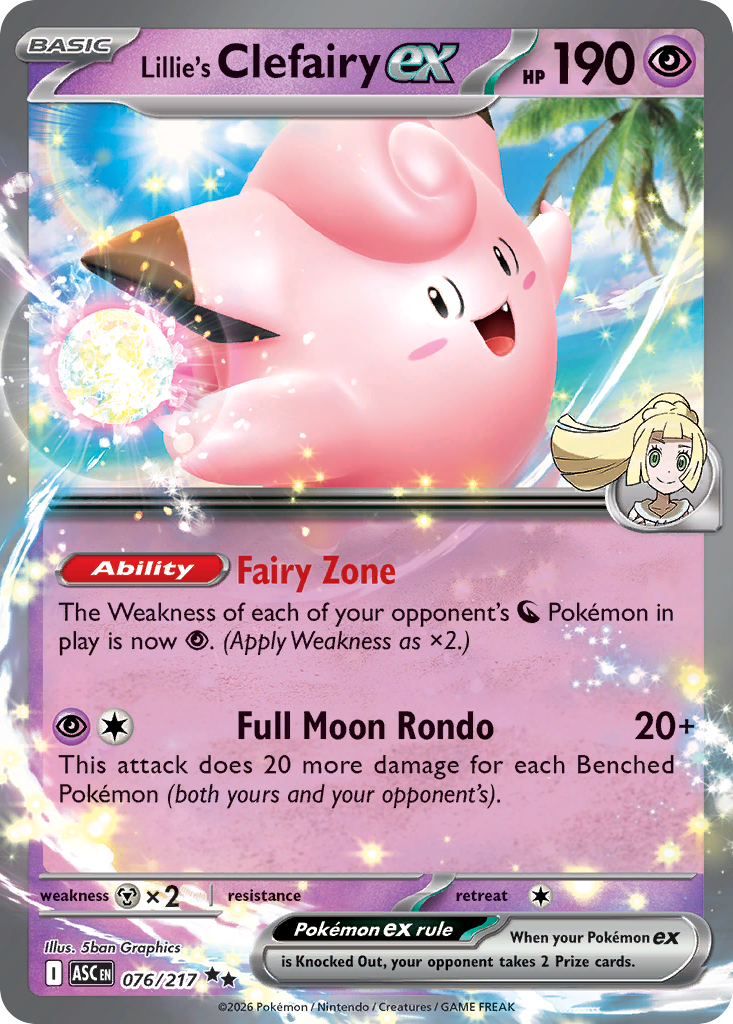 Lillie's Clefairy ex Pokemon card
