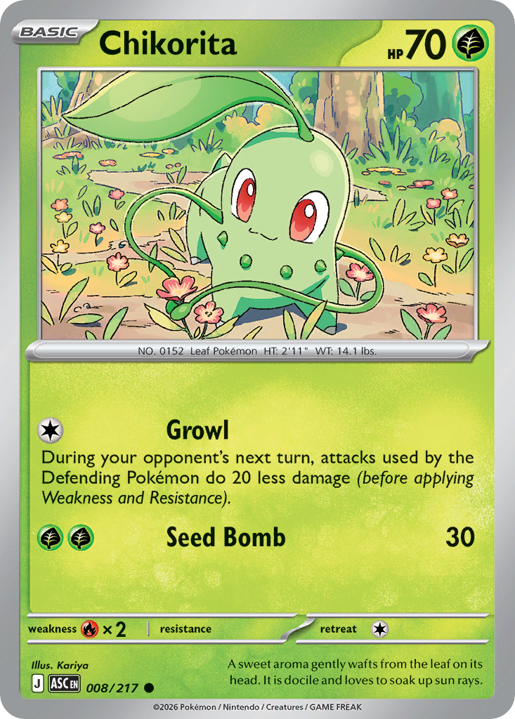 Chikorita Pokemon card