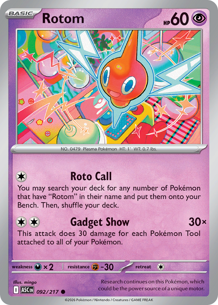 Rotom Pokemon card