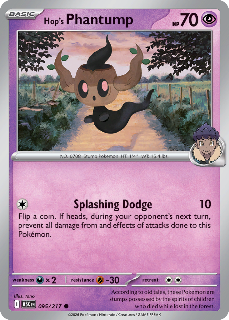 Hop's Phantump Pokemon card