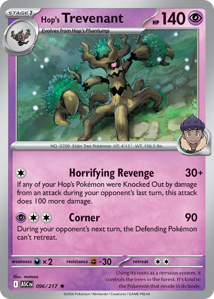 Hop's Trevenant Pokemon card