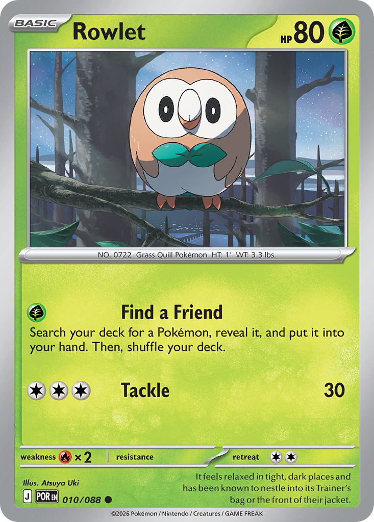 Rowlet Pokemon card