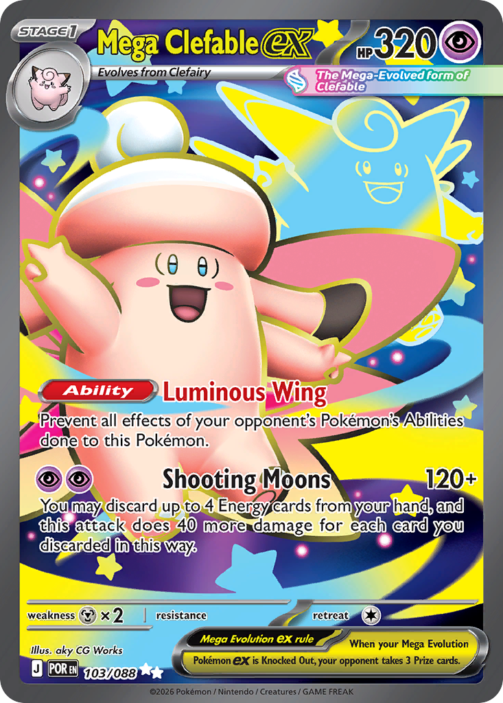 Mega Clefable ex Pokemon card