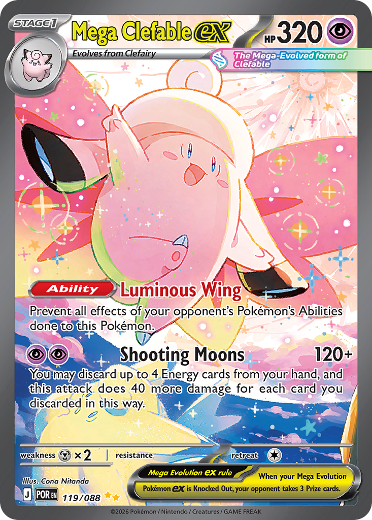 Mega Clefable ex Pokemon card