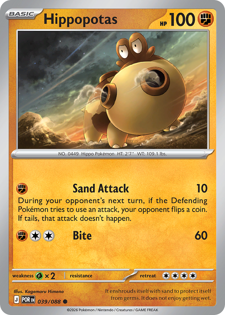 Hippopotas Pokemon card