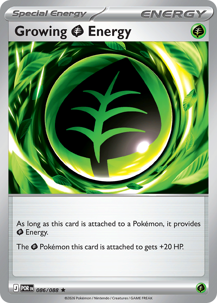 Growing Grass Energy Pokemon card