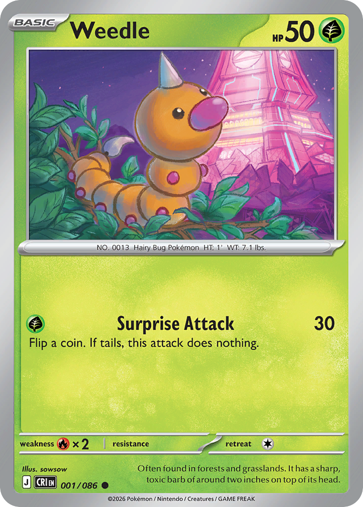 Weedle #1 — Chaos Rising Common Pokemon card