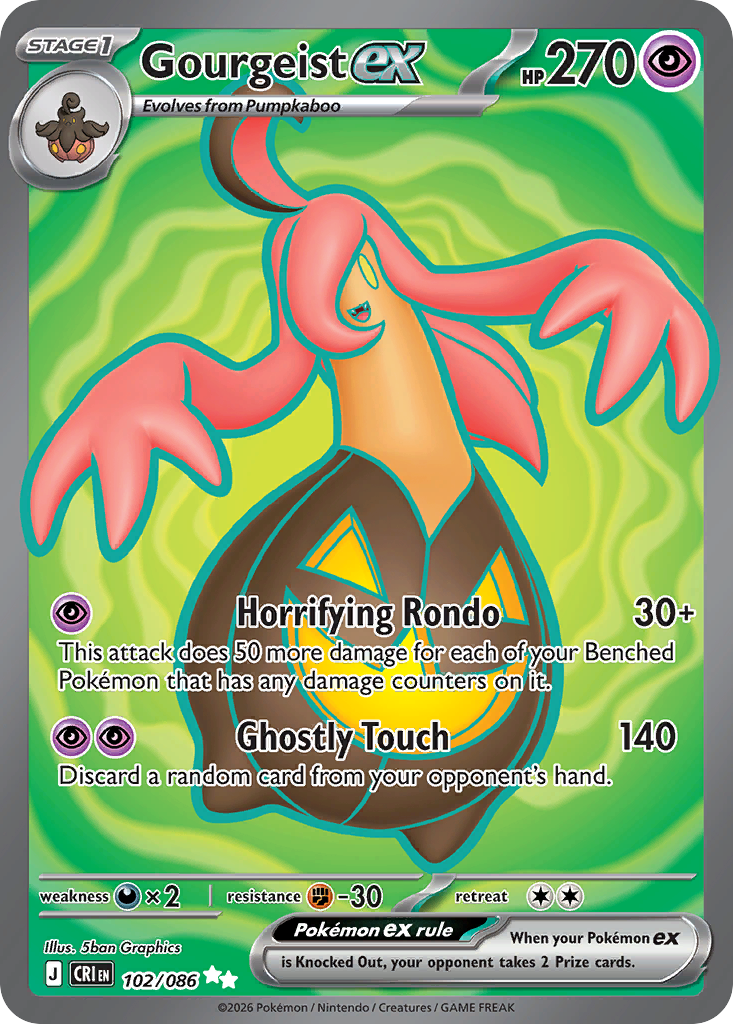 Gourgeist ex #102 — Chaos Rising Ultra Rare Pokemon card