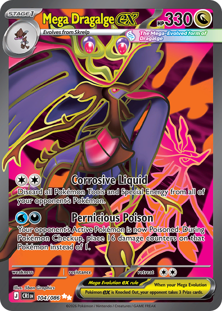 Mega Dragalge ex #104 — Chaos Rising Ultra Rare Pokemon card