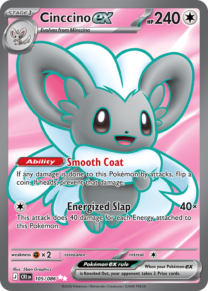 Cinccino ex #105 — Chaos Rising Ultra Rare Pokemon card