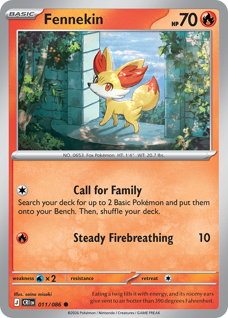 Fennekin #11 — Chaos Rising Common Pokemon card