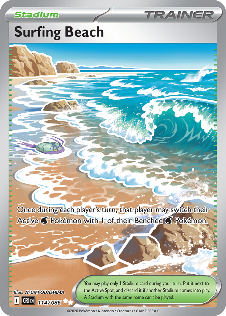 Surfing Beach #114 — Chaos Rising Ultra Rare Pokemon card