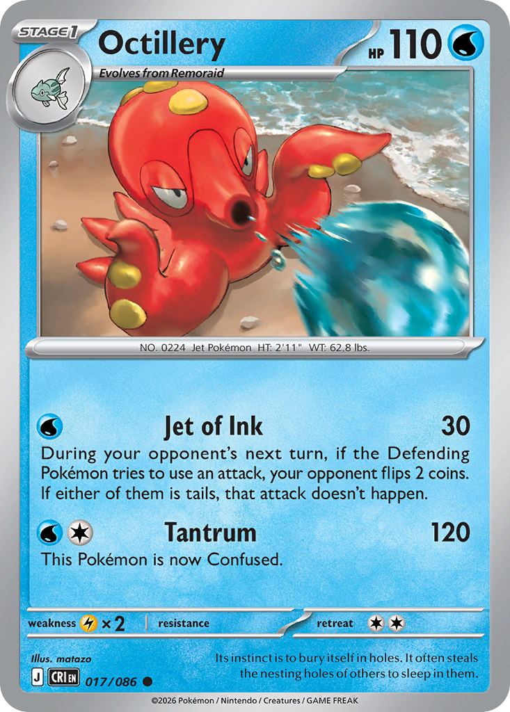 Octillery #17 — Chaos Rising Common Pokemon card