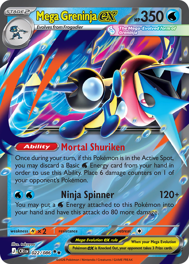Mega Greninja ex #22 — Chaos Rising Double Rare Pokemon card