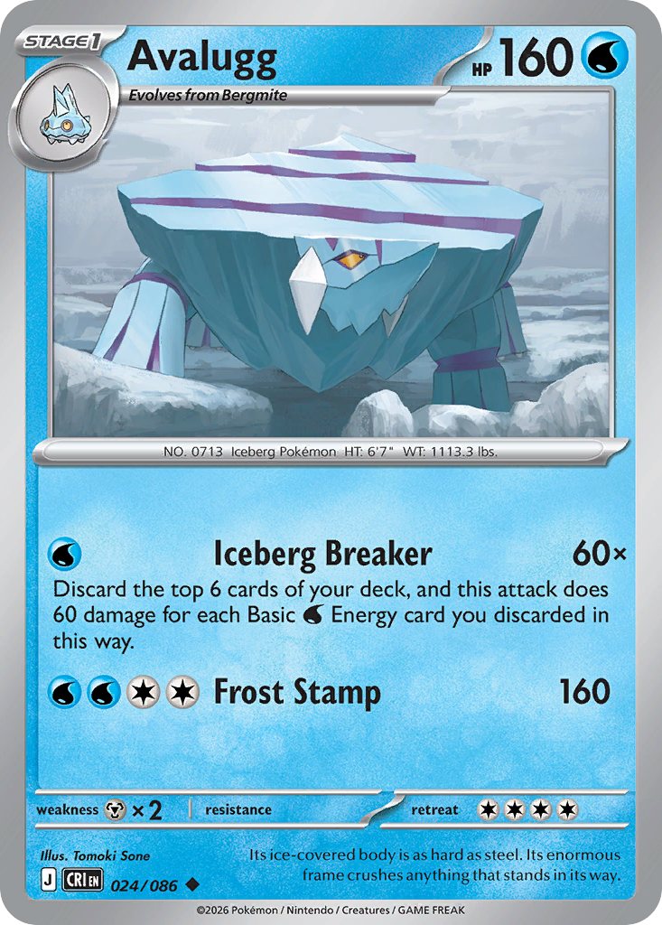 Avalugg #24 — Chaos Rising Uncommon Pokemon card