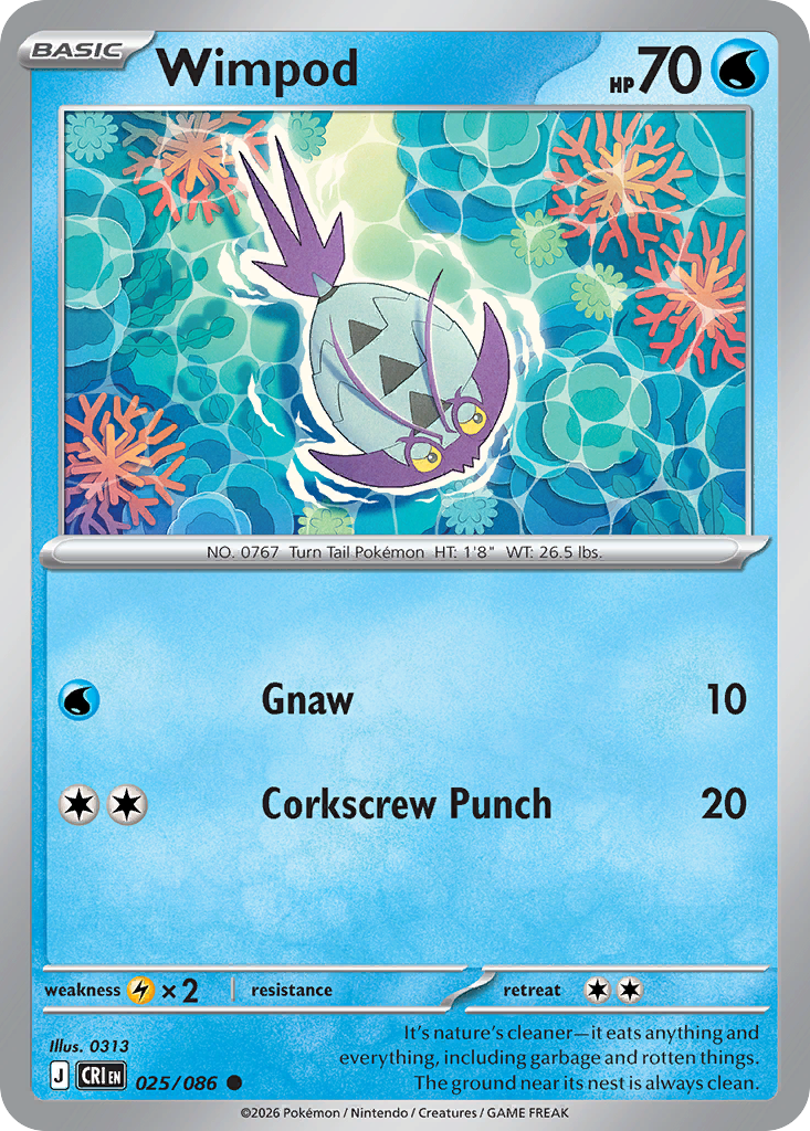 Wimpod #25 — Chaos Rising Common Pokemon card