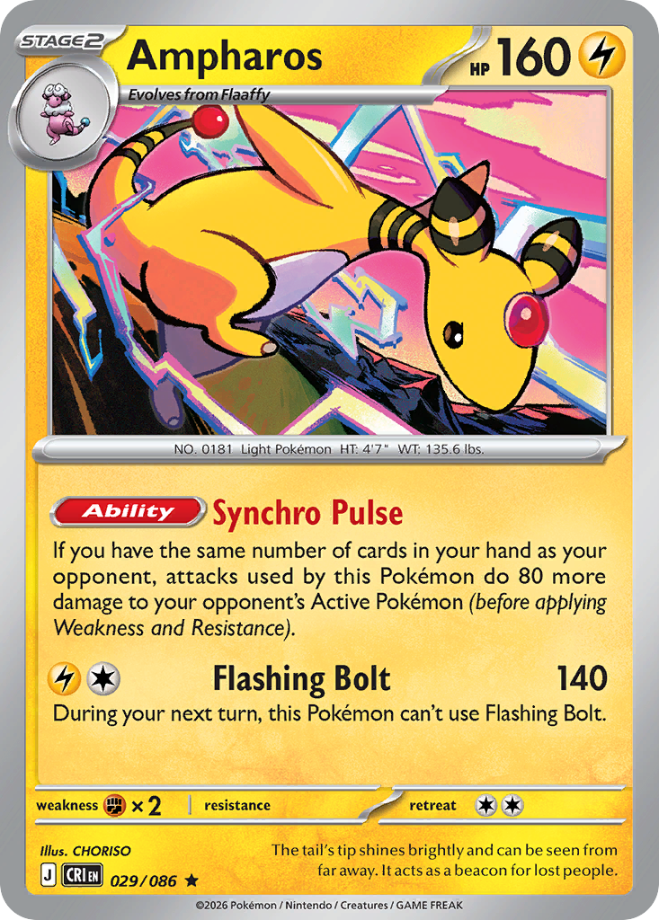 Ampharos #29 — Chaos Rising Rare Pokemon card